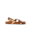 Vista Isabella women's sandal facing right, bronze straps with buckle, beach-inspired comfort and arch support design.