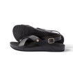Vista Malia women’s black sandal side view facing right, showing adjustable strap and textured sole for beach comfort.