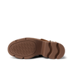 Vista Luxe Solene clog sole close-up showing brown platform outsole with structured arch support, facing upwards.
