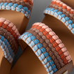 Close-up of top straps on Cushion Vista sandals facing upward, featuring woven beach-inspired comfort and arch support.