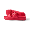Vista Capri women's red platform sandals facing right, showing side profile and sole tread with arch support features.