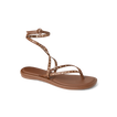 Willow Quinn Studs sandal facing left, close-up of front and ankle straps with stud details for beach comfort.
