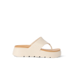 Side view of the white Cali Laguna platform sandal showcasing extra cushion and enhanced arch support for beach comfort.