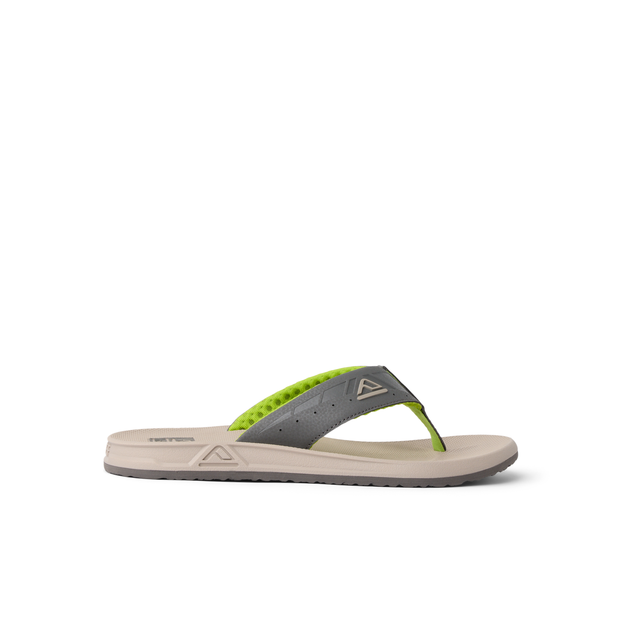 Phantoms sandal facing right, showing side profile with water-friendly materials and comfort features for beach wear.