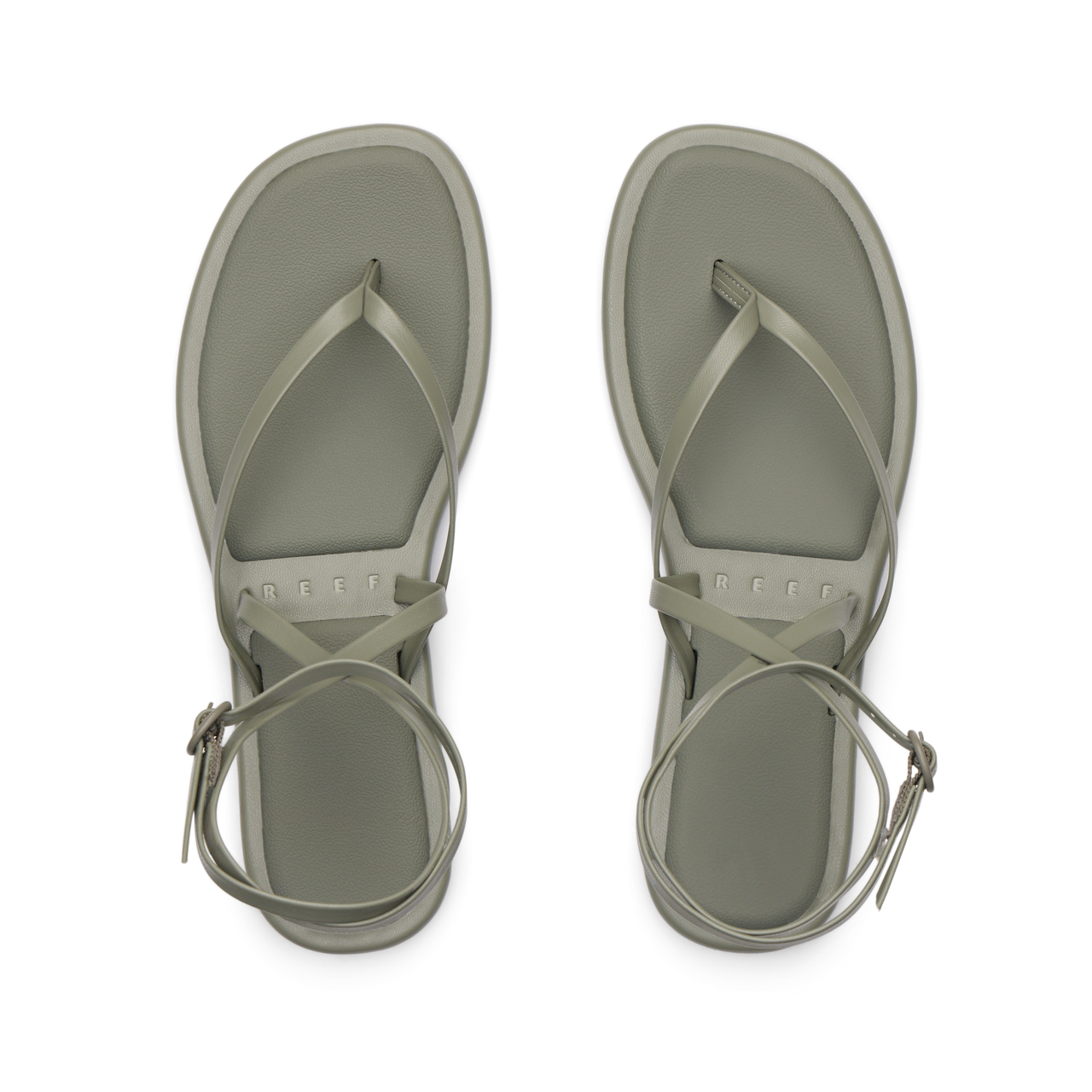 Willow Quinn women's comfortable sandals in muted green with ankle straps, perfect for everyday casual wear.