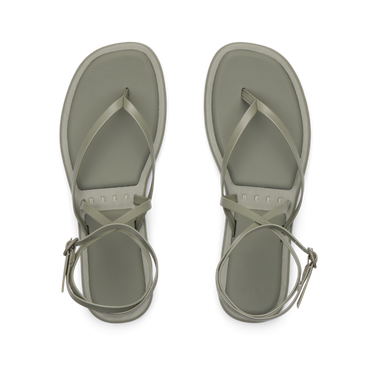 Willow Quinn women's comfortable sandals in muted green with ankle straps, perfect for everyday casual wear.