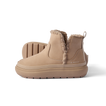 Pair of tan Weekend Autumn boots facing left with shearling lining, soft cushioning, and durable rubber sole by REEF.