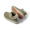 Weekend Olivia women's shoes facing left and right, cozy faux fur lining and durable grippy sole shown in close-up.