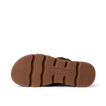 Vista Luxe Liah outsole facing up, brown rubber sole with wave-inspired tread for durable beach-ready traction and comfort