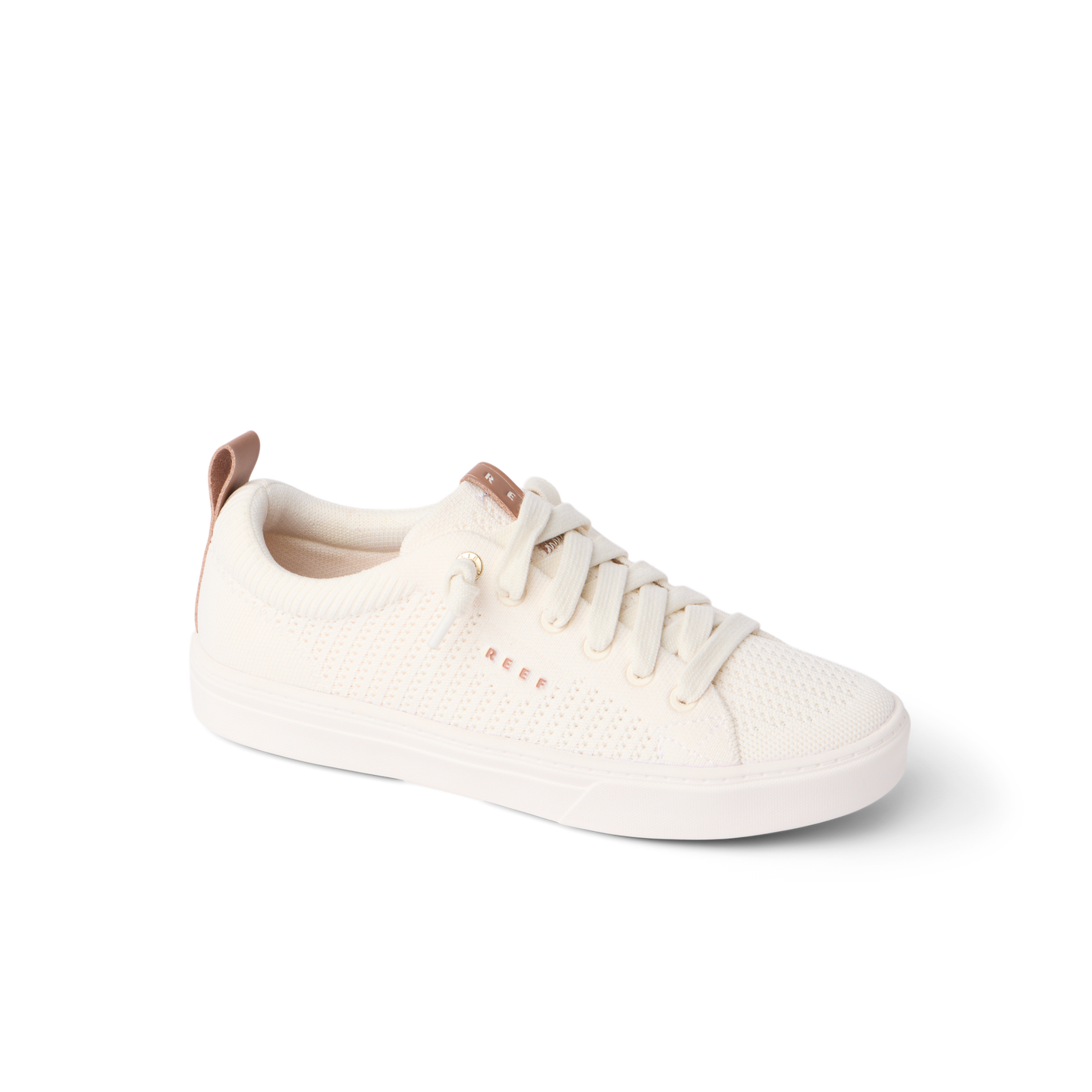 Lay Day Lite facing right, women's white lightweight sneaker with cushioned sole, arch support, and breathable mesh upper.
