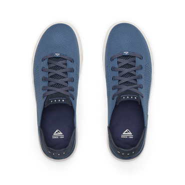 Top-down view of navy Neptune HT sneakers facing forward, featuring water-friendly materials and extra cushioning.