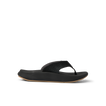 Rover + right-facing sandal with black perforated straps, cushioned footbed, and durable outsole for beach comfort.
