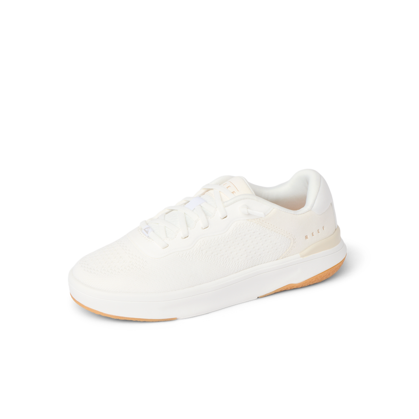 Reef Del Mar white sneaker facing right with soft-rebound cushioning and anatomical arch support for all-day comfort