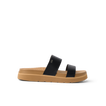 Vista Hi 2 sandal facing right with black vegan straps, cushioned platform, anatomical arch support, and lightweight comfort design