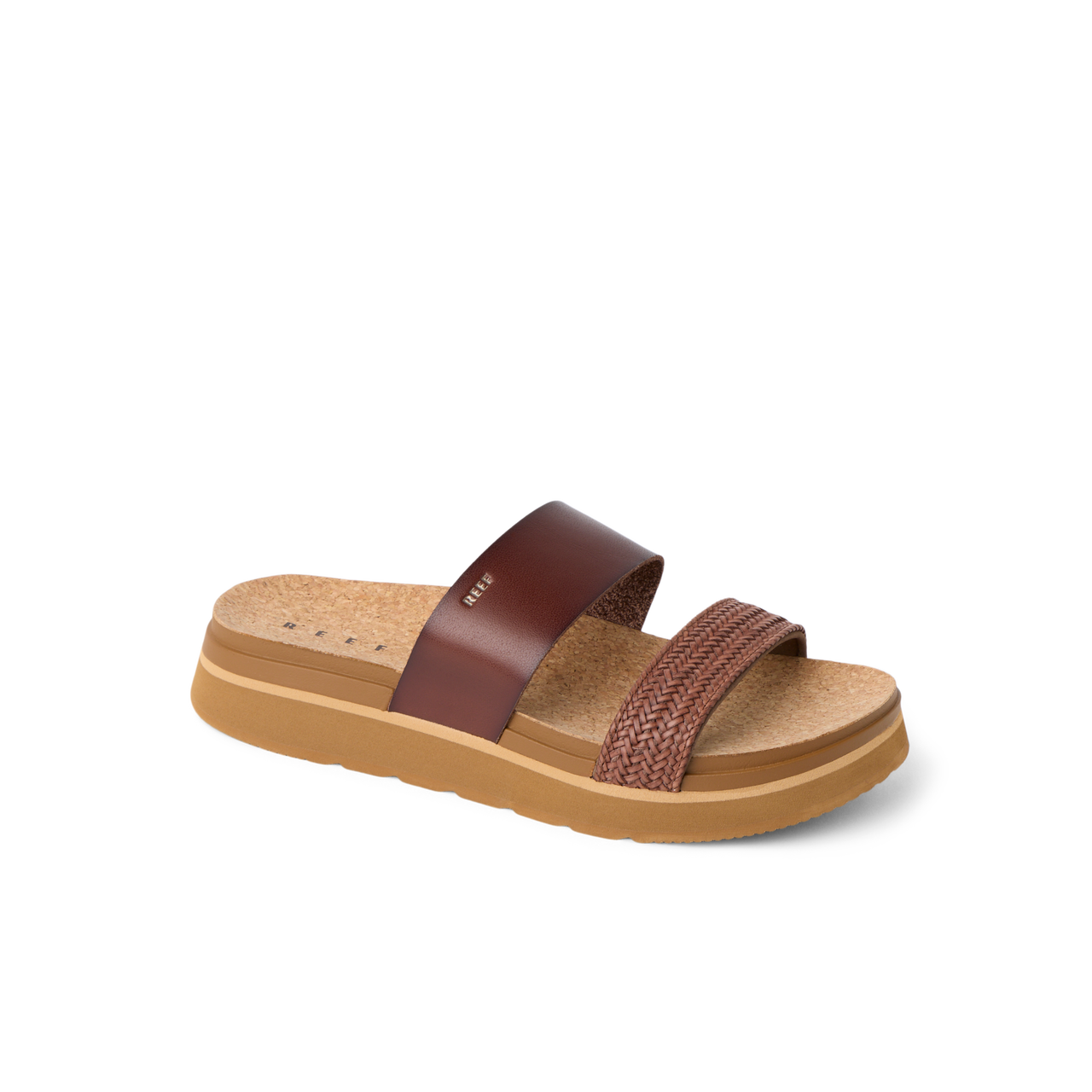 Vista Hi 2 sandal facing right, featuring a braided strap, cushioned platform, and enhanced arch support for all-day comfort