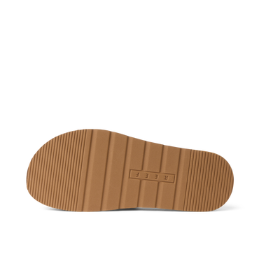 Vista Hi 2 sandal close-up of the brown sole facing up, showing textured tread and durable beach-ready design.