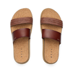 Vista Hi 2 sandals top view facing up showing brown braided and smooth vegan straps with cushioned cork footbed