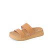Vista Hi 2 sandal facing right with natural vegan straps, cushioned cork footbed, and lightweight tan platform for all-day comfort