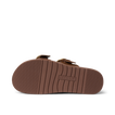 Vista Daphne sandal bottom sole facing up, showing durable tread pattern in chocolate brown, beach-inspired comfort slide