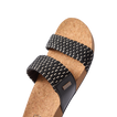 Cushion Vista women's sandal facing left showing textured straps and cork footbed with anatomical arch support for comfort.
