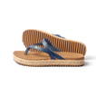 Vista Carmen women’s sandal side view facing left with navy straps, cushioned footbed, and textured sole for beach comfort.