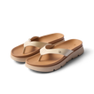 Vista Luxe Vivianahh women's sandals facing forward, close-up of cushioned footbed and soft arch support in neutral tones.