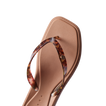 Solaye women's sandal facing upward with tortoise shell straps, cushioned footbed, and anatomical arch support for comfort.