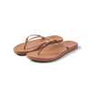 Pair of Cushion Slim women's sandals facing right, close-up of soft-rebound cushioned footbed and bronze brown straps.