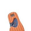 Fanning men's shoe showing orange sole with textured grip and blue arch support, surf-inspired comfort and durability.