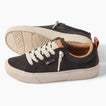 Lay Day Dawn black lace up sneakers facing left with cushioned comfort and supportive footbeds