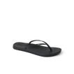 Cushion Slim women’s black sandal facing left, featuring soft-rebound cushioning and anatomical arch support.