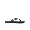 Cushion Slim black flip flop facing left, showing side profile with anatomical arch support and soft cushioning.