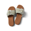 Top view of Sunny Emma women's sandals with sage textile straps, soft cushioned footbed, and anatomical arch support