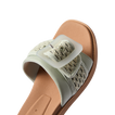 Close-up of the toe area of Sunny Emma women's sandal facing forward with cushioned, breathable textile straps.