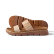 Vista Luxe Thea women's sandal shown from the side and bottom with cushioned sole and vegan leather straps