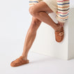 REEF Vista Siena suede leather clogs facing left with cushioned footbeds and arch support