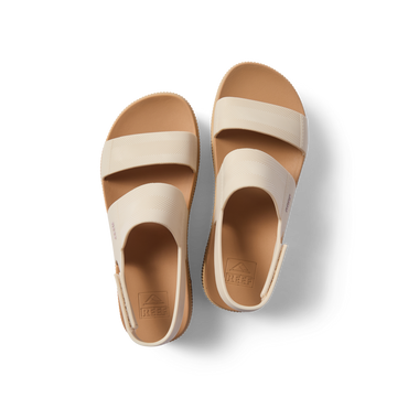 Top view of water-friendly Water Vista Higher women's sandals in pale mauve, facing upward for beach comfort and support.