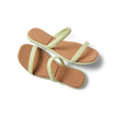 Top and bottom views of Water Willow Marina women's sandals in light green with cushioned footbeds and arch support